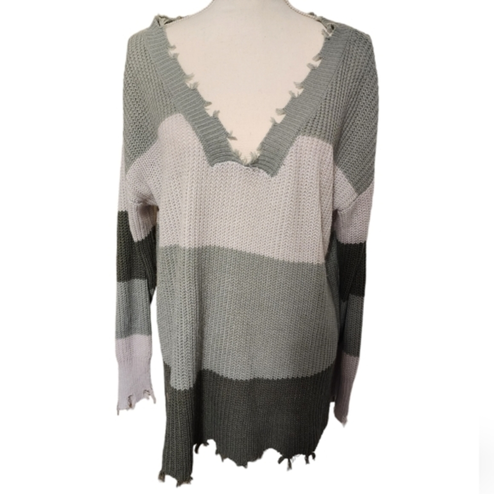 Simply southern colorblock knit sweater‎